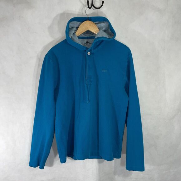 Lacoste Hooded Sweatshirt Size 6 Turquoise - Picture 1 of 8